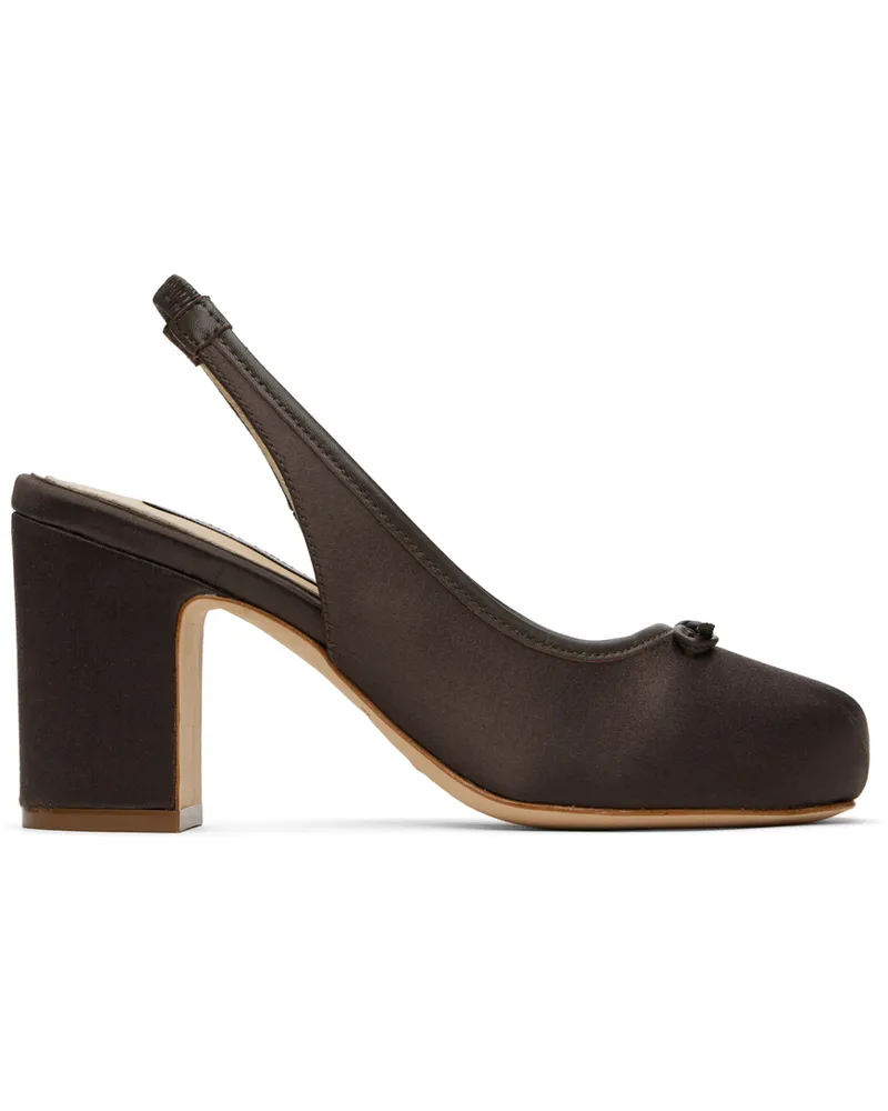 Sandy Liang SSENSE Exclusive Brown Slingback 75 Heels 204