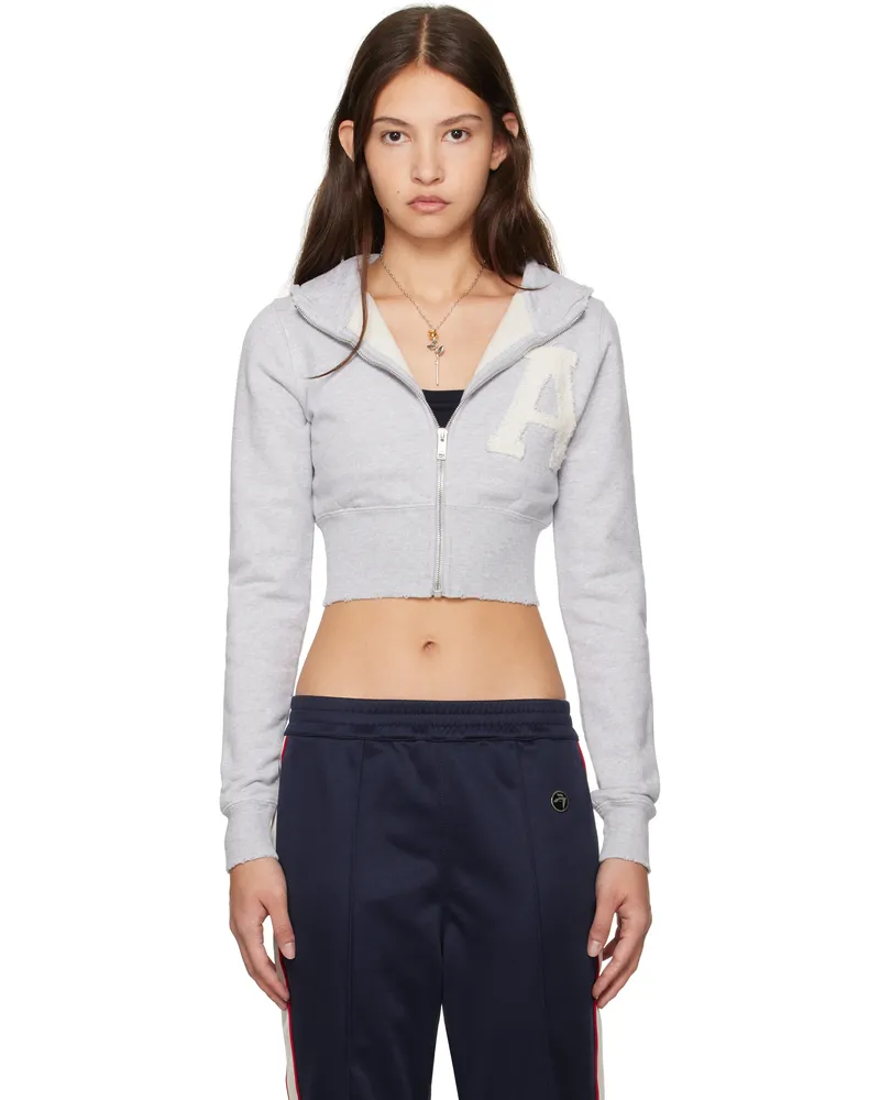 AMBUSH Gray Crop Hoodie Grey