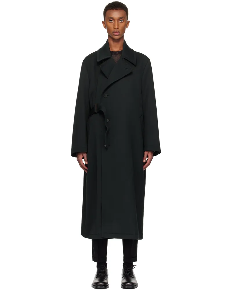 Paul Smith Black Wool-Blend Twill Coat 37