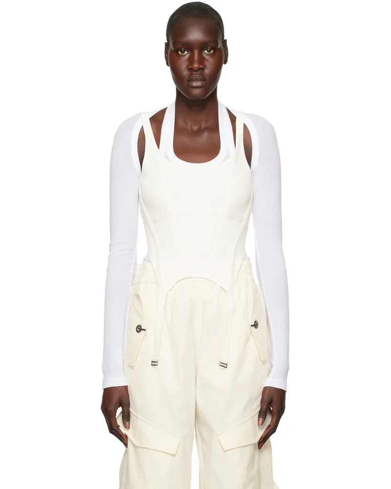 Dion Lee White Combat Corset Tank Top Ivory
