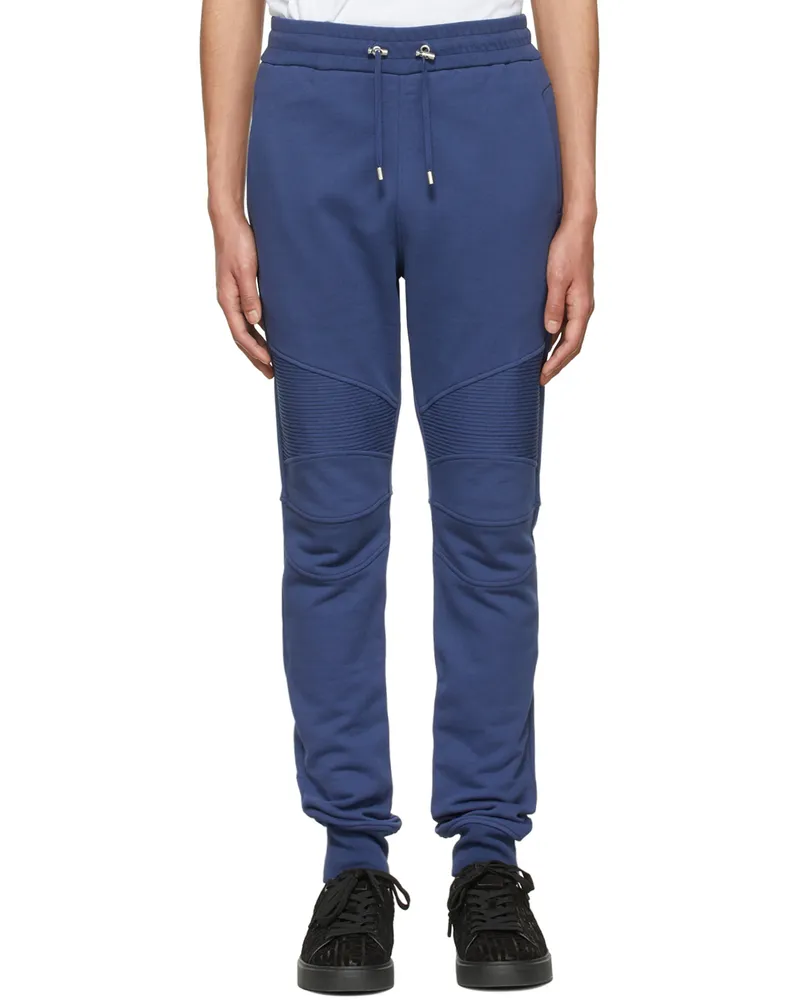 Balmain Blue Cotton Lounge Pants 6ah