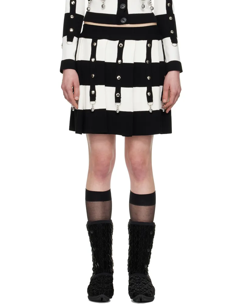 CHOPOVA LOWENA Black & White Kip Mini Skirt Black