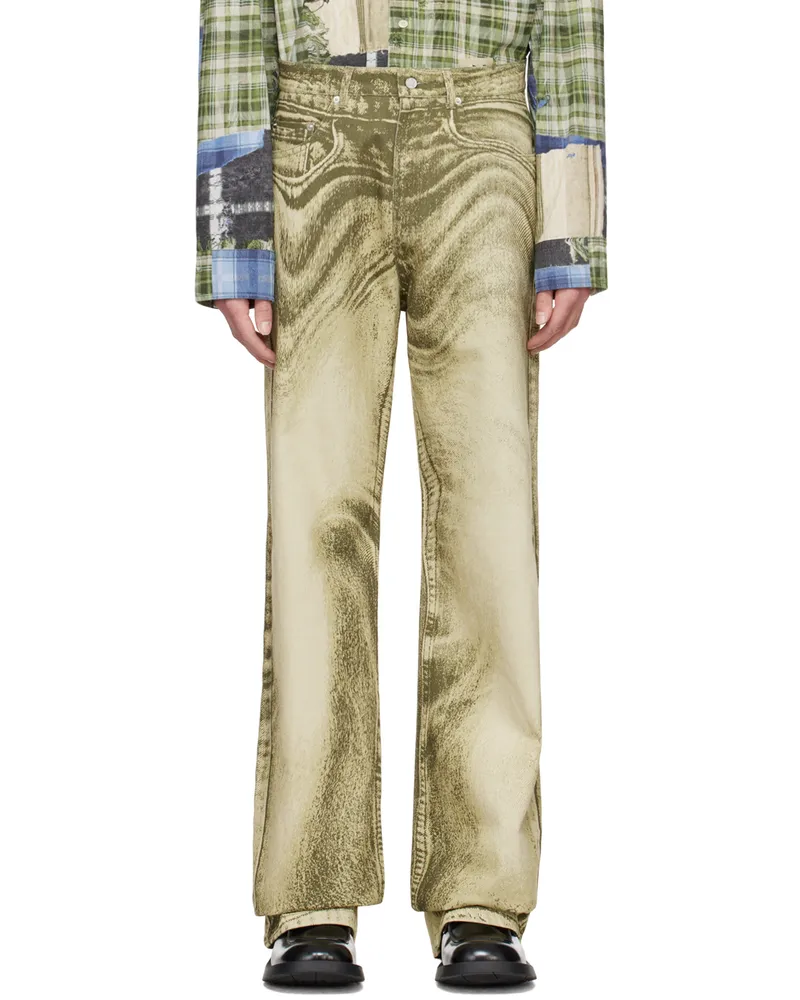 Camper Khaki Printed Jeans Beige