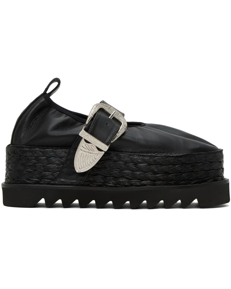 Toga Black Platform Espadrilles Aj1314