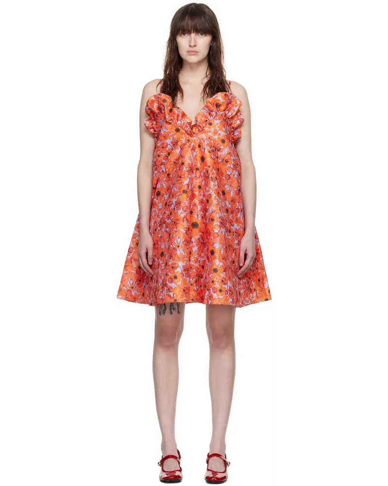 Kika Vargas Orange Joan Minidress Orange