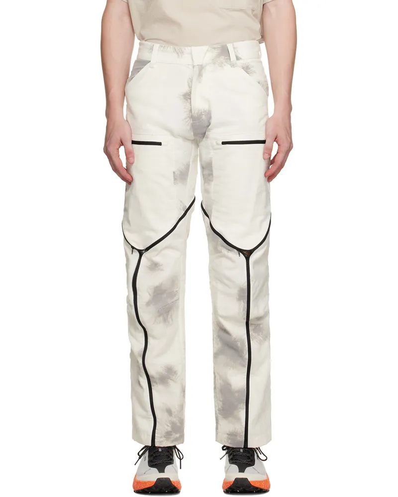 Olly Shinder White Tri Zip Cargo Pants Snow