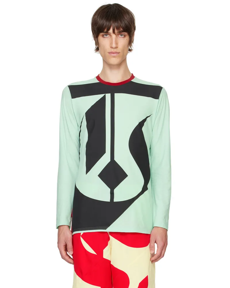 STEFAN COOKE Green Gothic Font T-shirt Mint