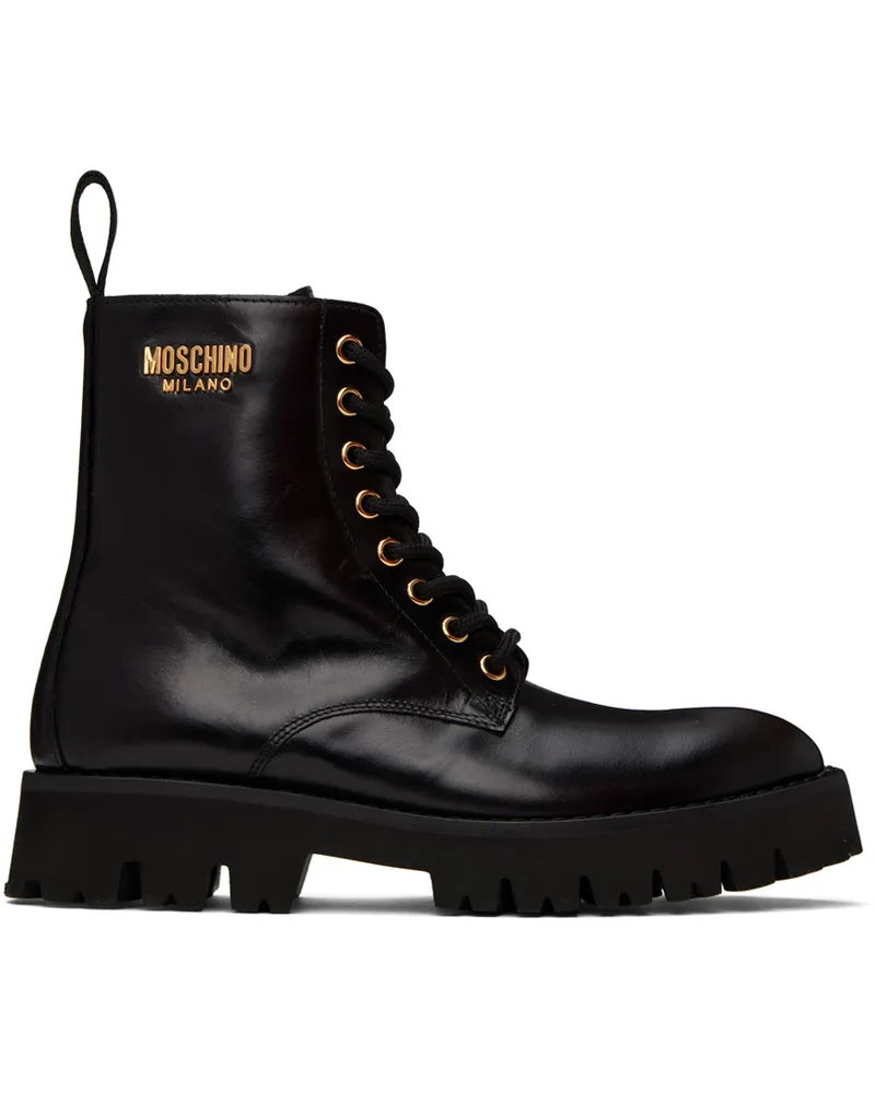 Moschino Black Plate Boots 000