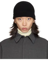 Jil Sander Black Fine Cashmere Beanie Black