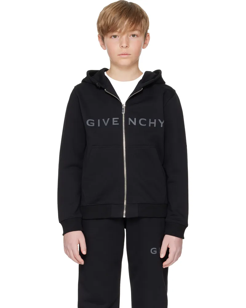 Givenchy Kids Black 'Givenchy' 4G Zip Hoodie 09b