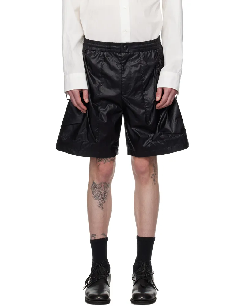 SOLID HOMME Black Coated Shorts 302b