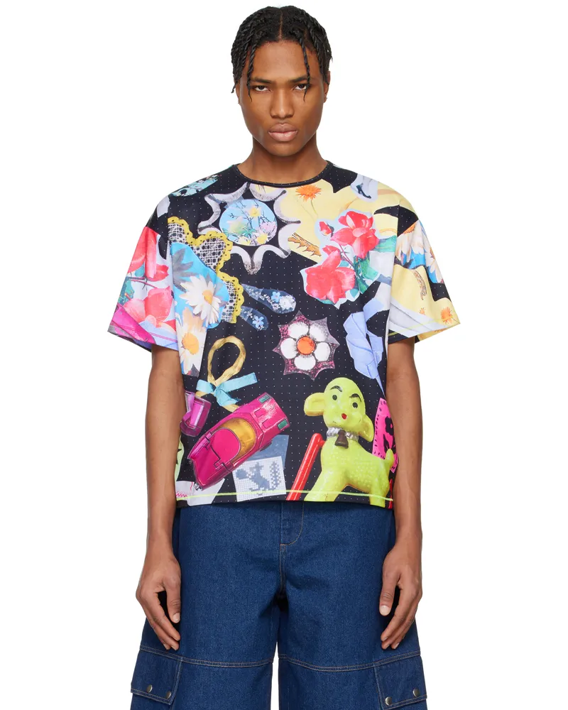 CHOPOVA LOWENA Multicolor Toy Box Oversized Short Sleeve T-shirt Black