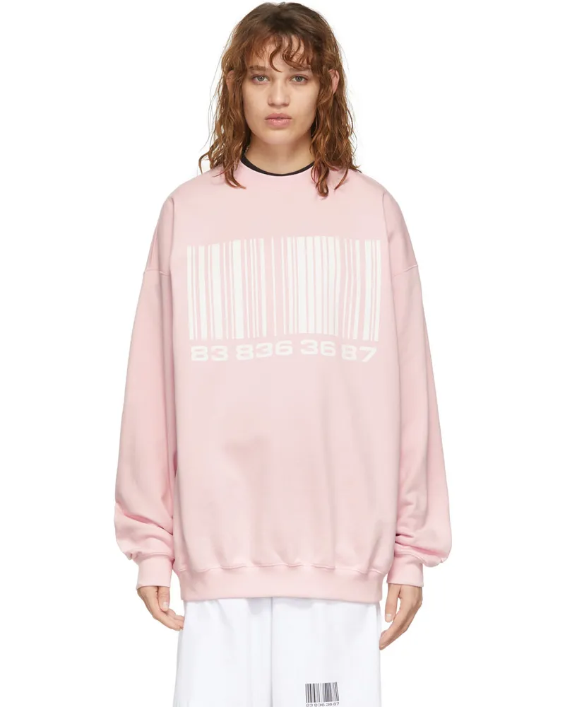VTMNTS Pink Big Barcode Sweatshirt Baby