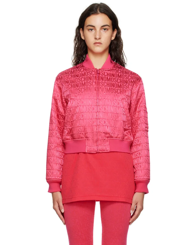 Moschino Pink Zip Bomber Jacket A1217