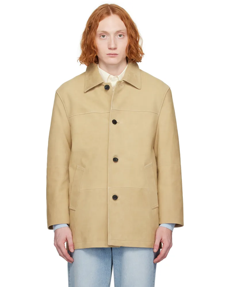 Dunst Tan Suede Half Leather Jacket Camel