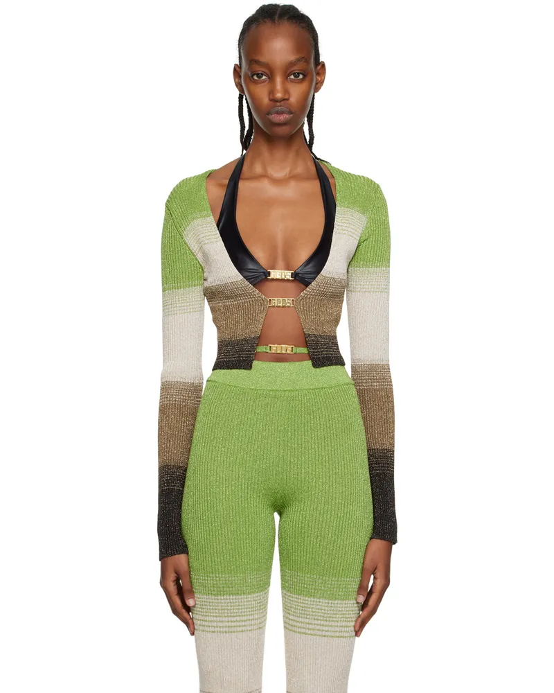 GCDS Green Degradé Cardigan Military