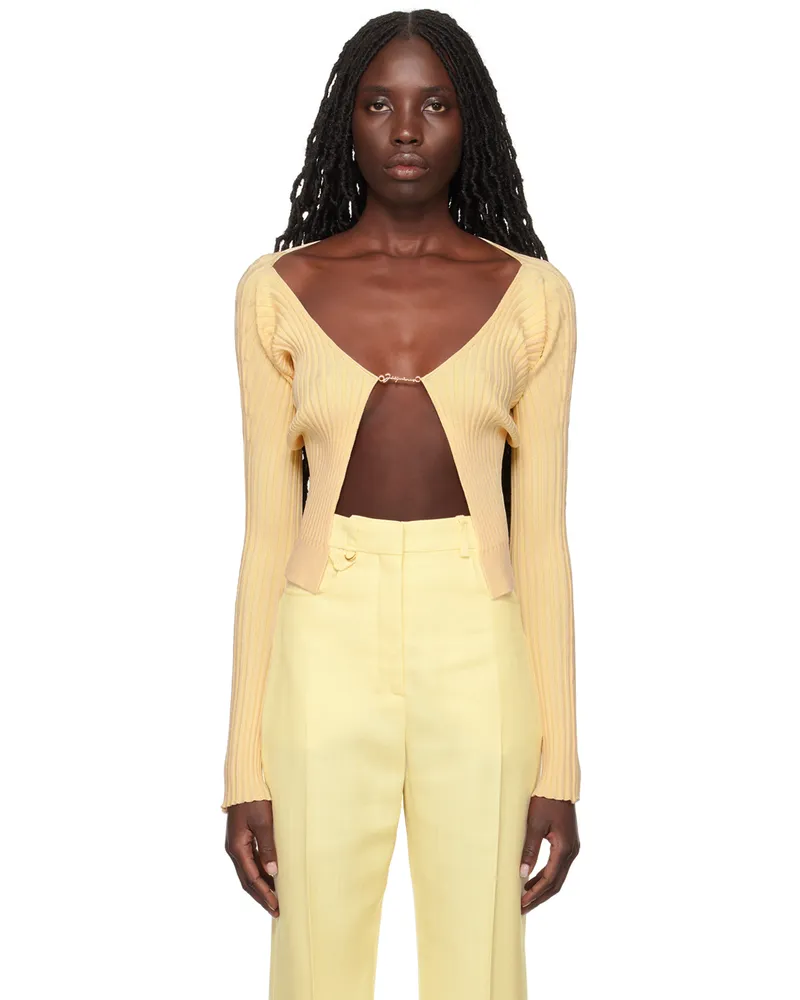 Jacquemus Yellow Le Chouchou 'Le maille Pralu Longue' Cardigan 212