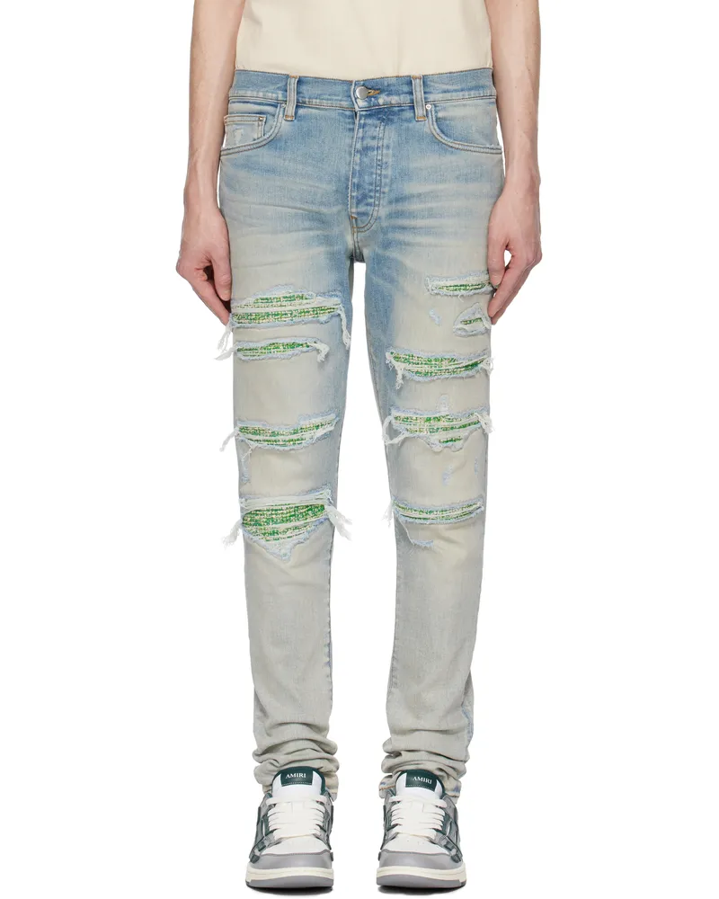 Amiri Blue Boucle Thrasher Jeans Antique