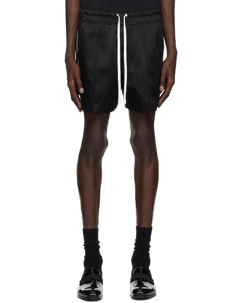 Tom Ford Black Shiny Satin Shorts Black