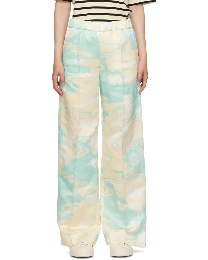 Jil Sander Off-White & Blue Graphic Trousers 294