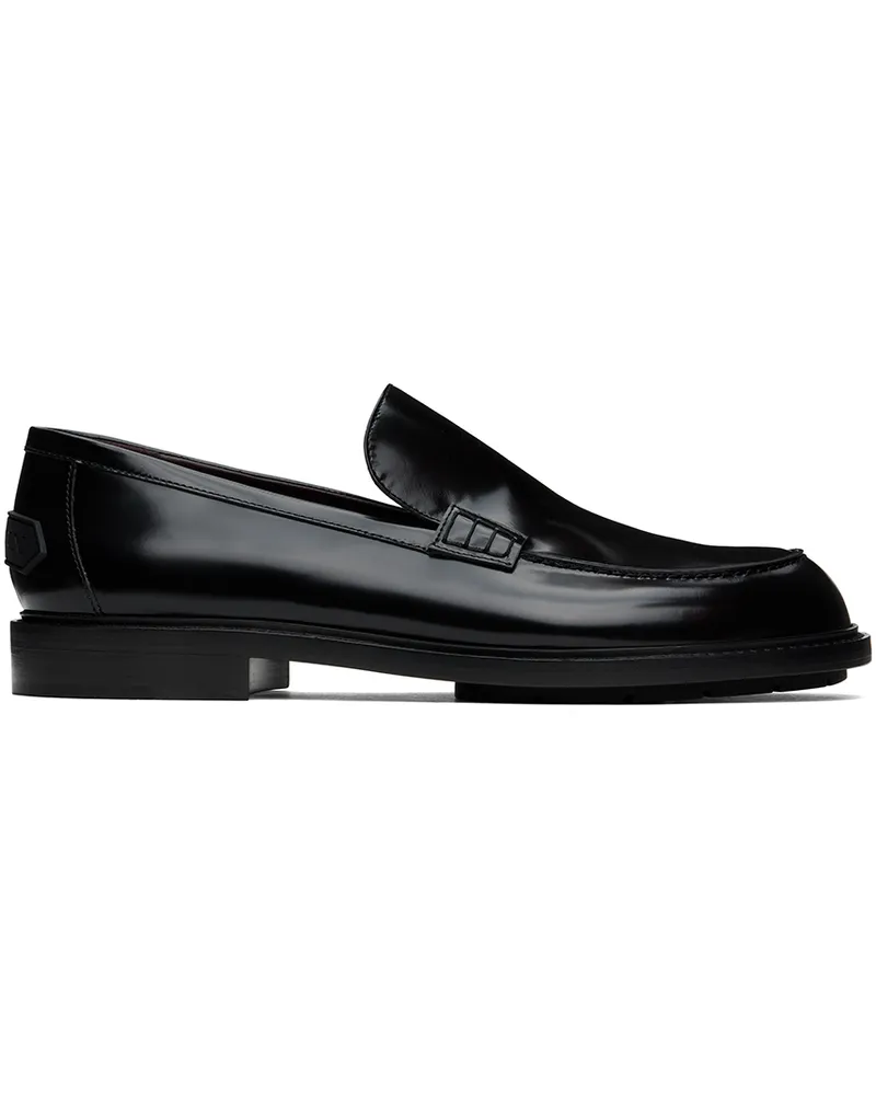 Lanvin Black Spinto Glossy Leather Loafers 10
