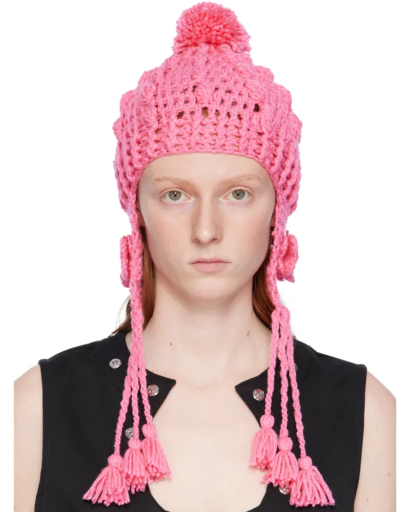 Anna Sui Pink Butterfly Beanie Rose