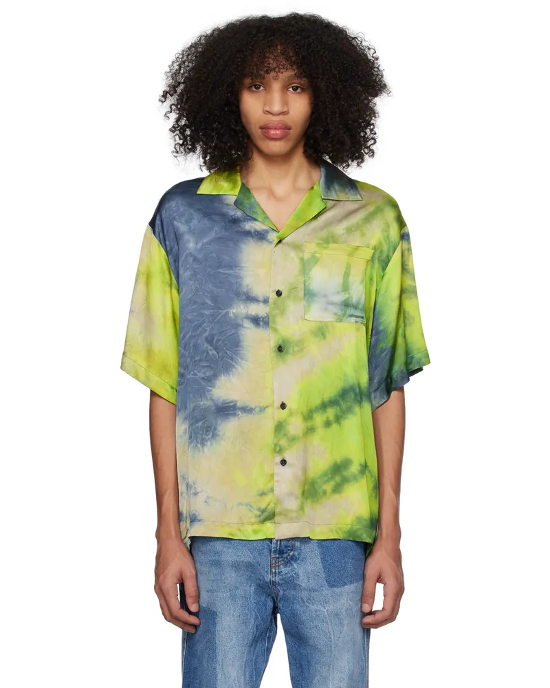 MSGM Green & Blue Tie-Dye Shirt 36