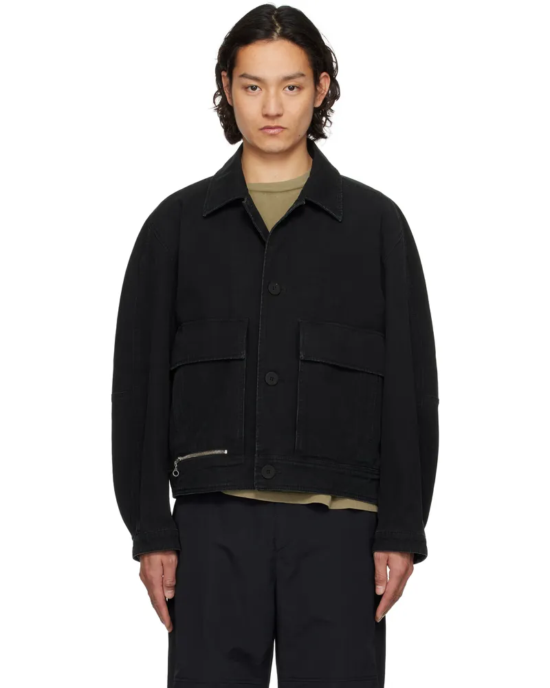 SOLID HOMME Black Out Pocket Cotton Jacket 304b