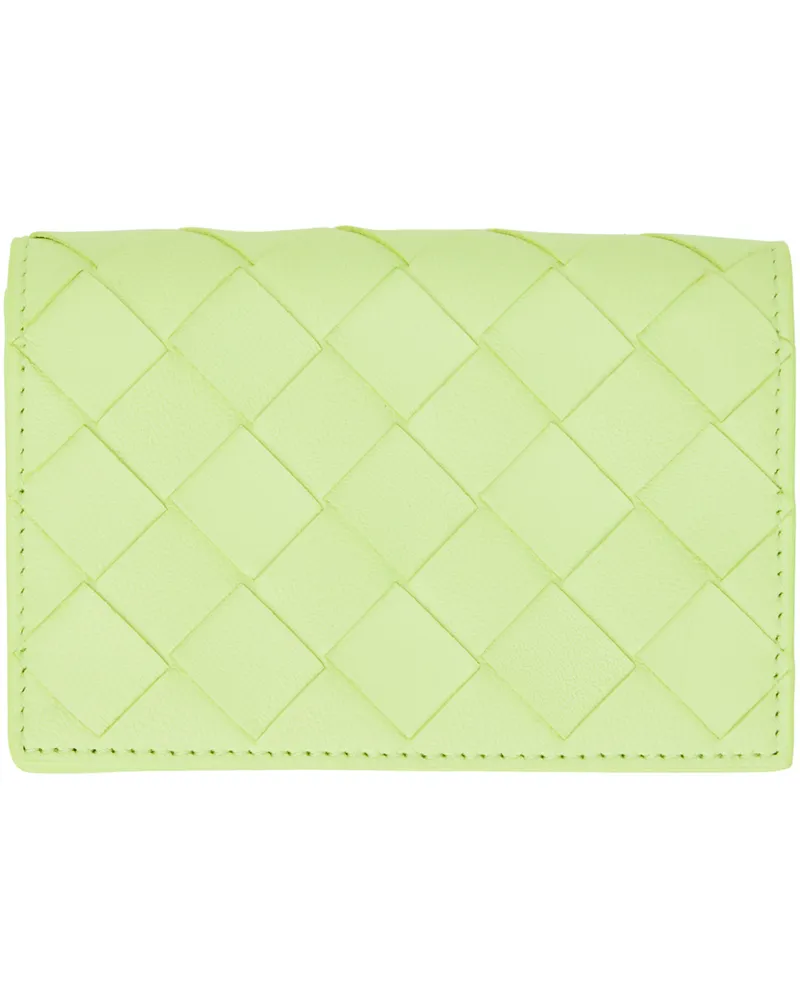 Bottega Veneta Green Intrecciato Card Holder 3579
