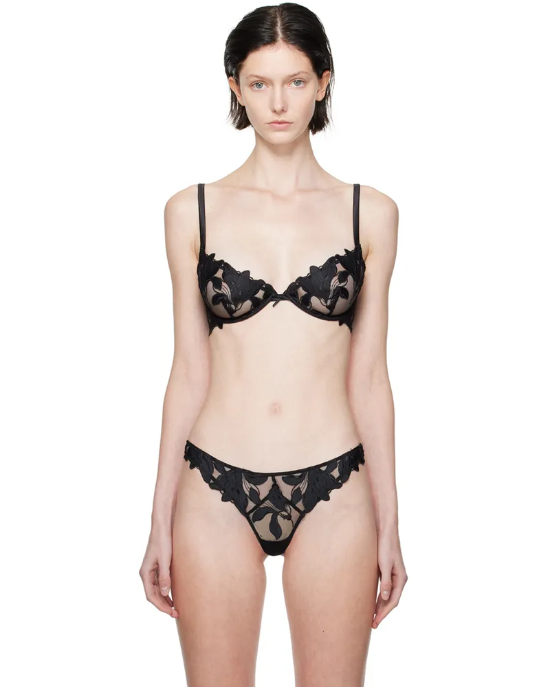 Fleur Du Mal Black Lily Bra 0100