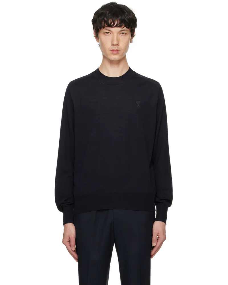 AMI Paris Navy Ami De Cœur Sweater Night