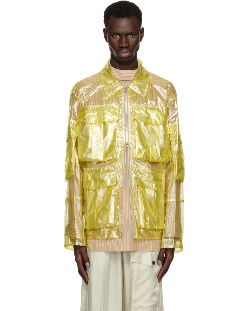 Dries van Noten Yellow Overdyed Transparent Jacket 201