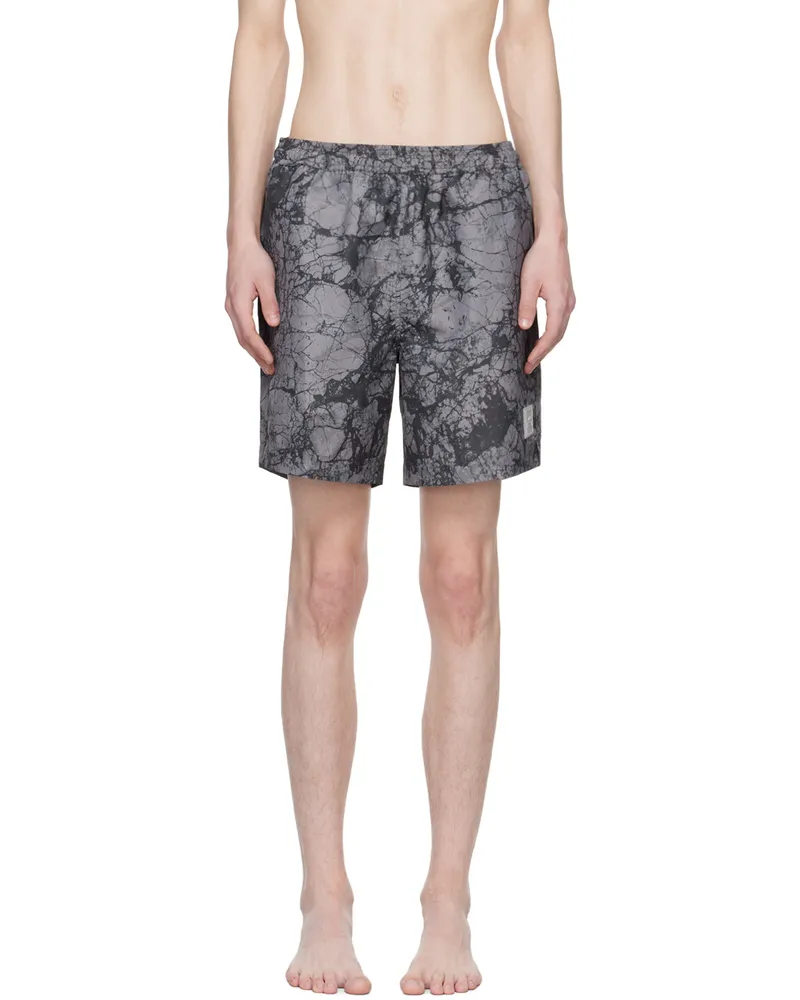 ACW* Gray Marble Swim Shorts Mid