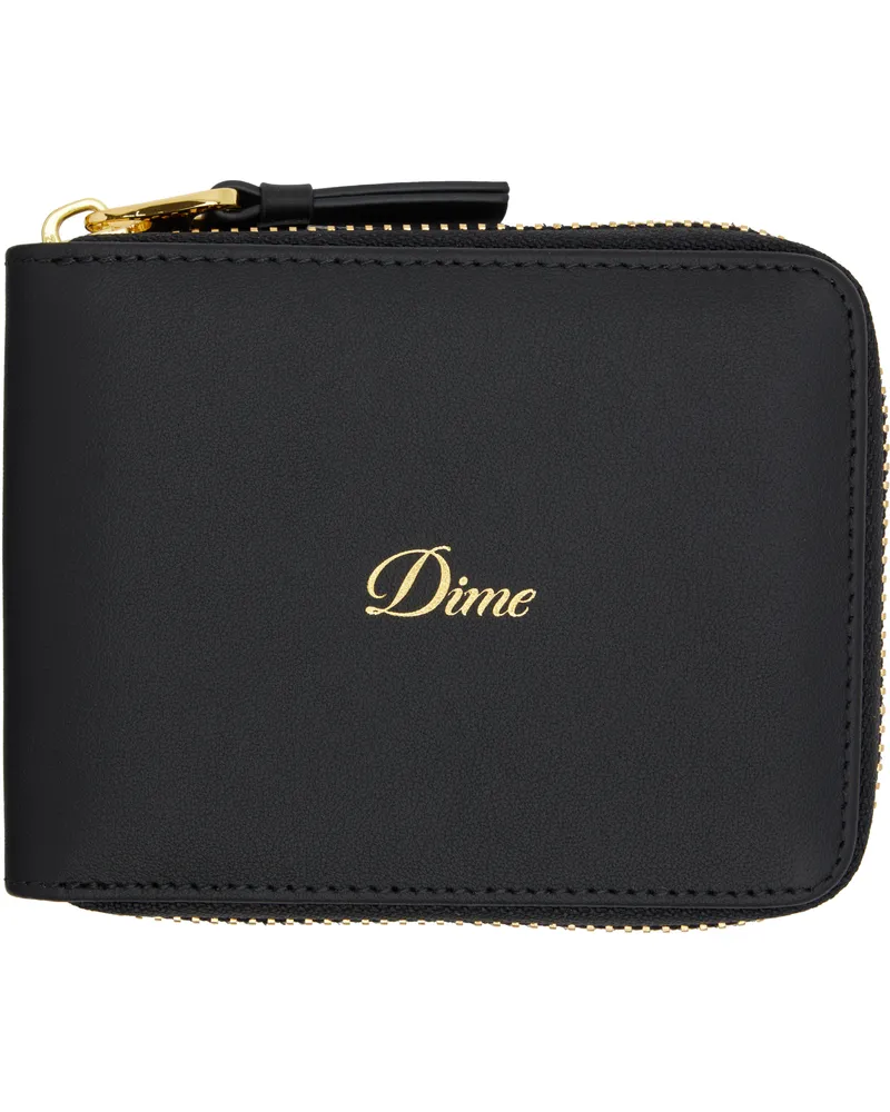 Dime Black Cursive Zip Wallet Black