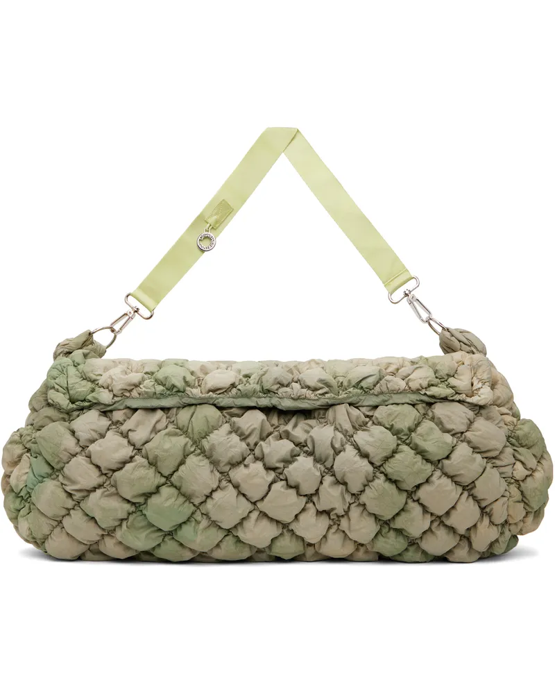 Charlie Constantinou Green Expandable Quilted Messenger Bag Green
