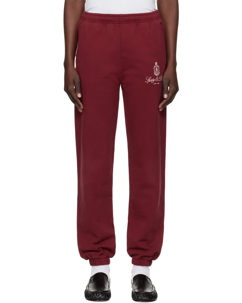 SPORTY & RICH Burgundy Vendome Sweatpants 27