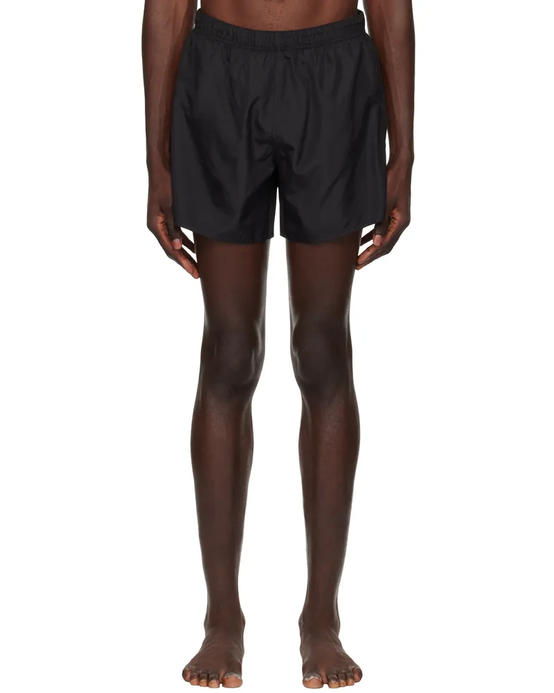 Courrèges Black Embroidered-Logo Swim Shorts 9999