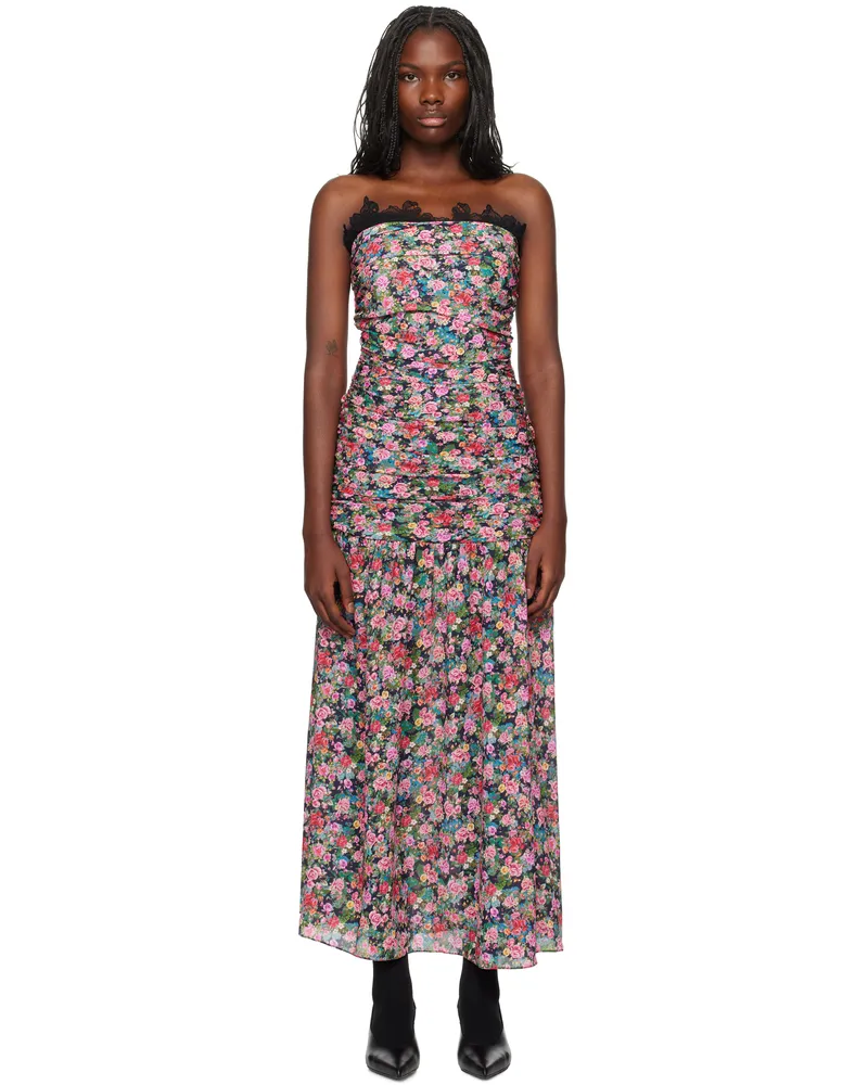 Kika Vargas Multicolor Viola Maxi Dress Green