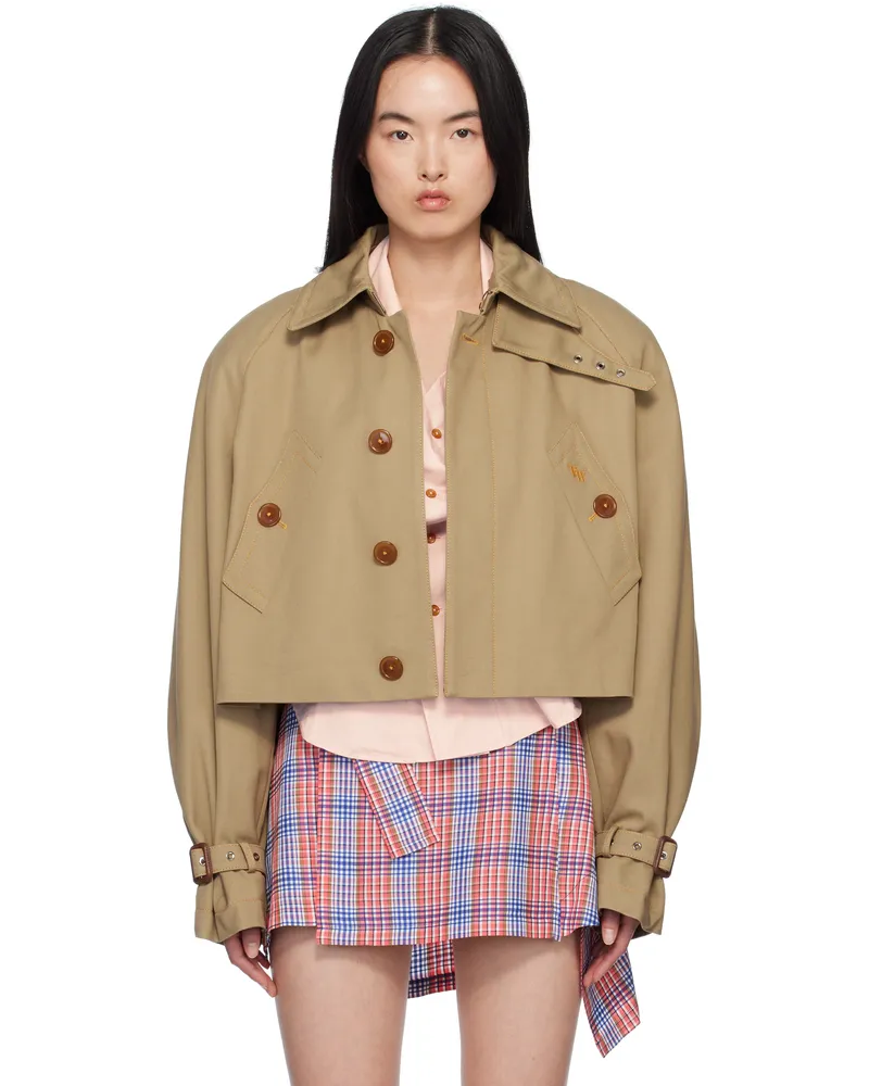 Vivienne Westwood Beige Cut Off Graziano Trench Coat C404