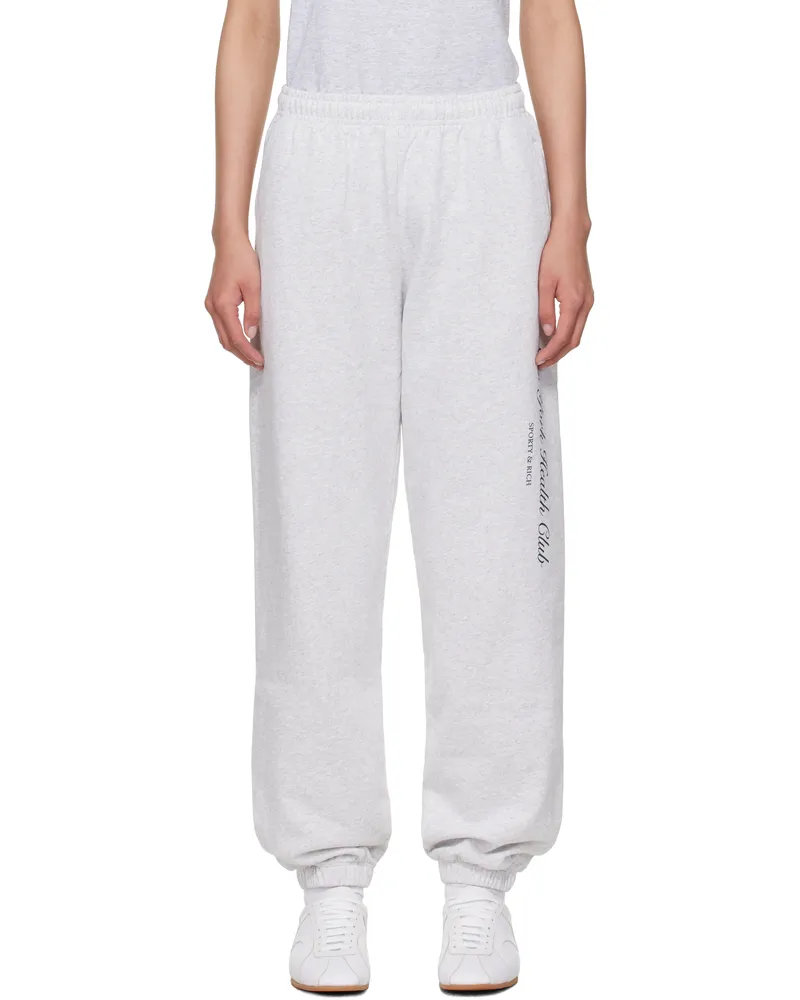 SPORTY & RICH Gray 'NY Health Club' Sweatpants 19