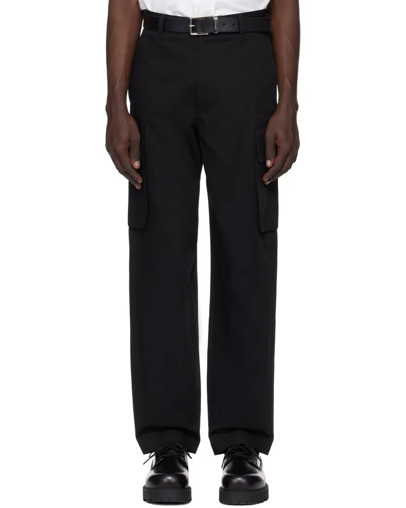 Givenchy Black Cotton Cargo Pants 001-black