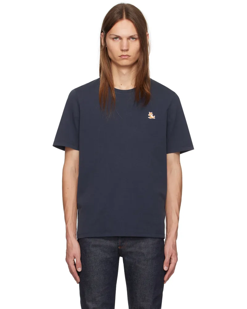 Kitsuné Navy Chillax Fox Patch Regular T-shirt P494