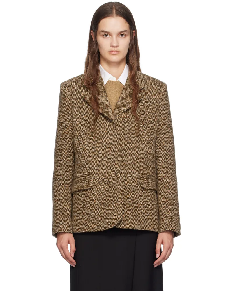 HUGO BOSS Brown Herringbone Blazer 988