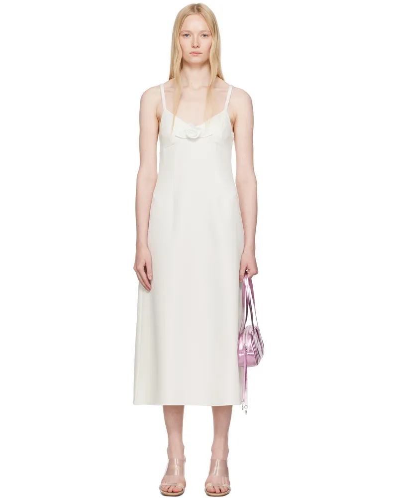 Sandy Liang Off-White Pilton Midi Dress Ivory