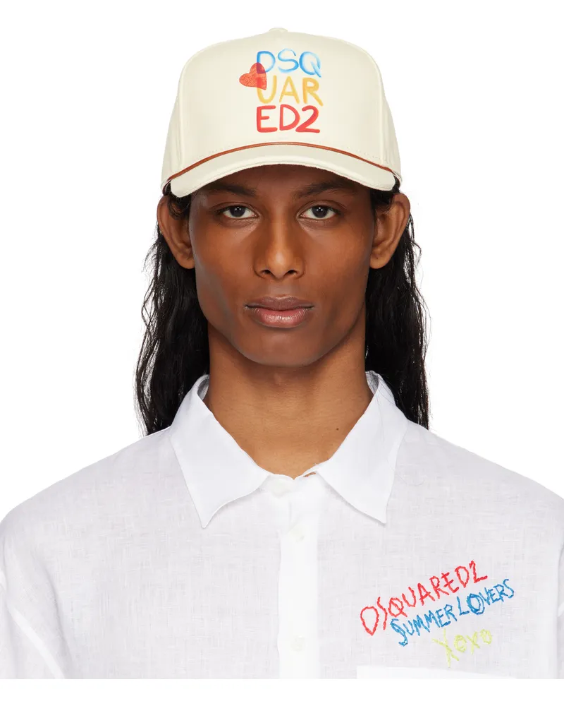Dsquared2 Off-White 'Summer Lovers' Baseball Cap Natural