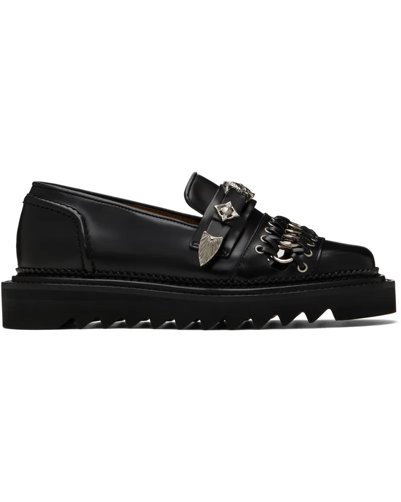 Toga Black Leather Loafers Aj1330