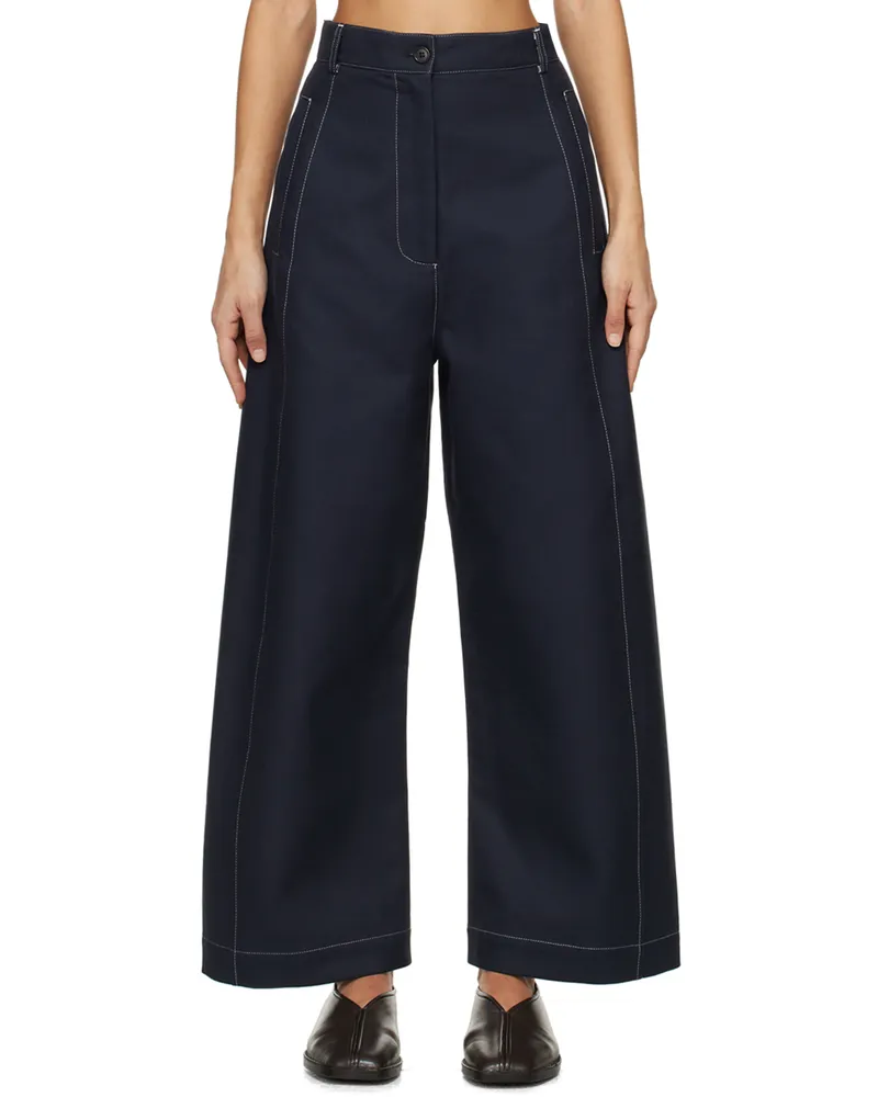 Henrik Vibskov Navy Post Trousers Navy