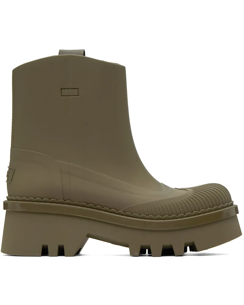 Chloé Khaki Raina Rain Boots 3e4