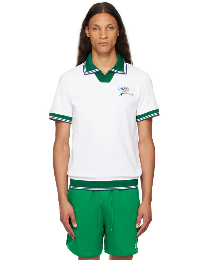 Casablanca Paris White Croquis De Tennis Polo White