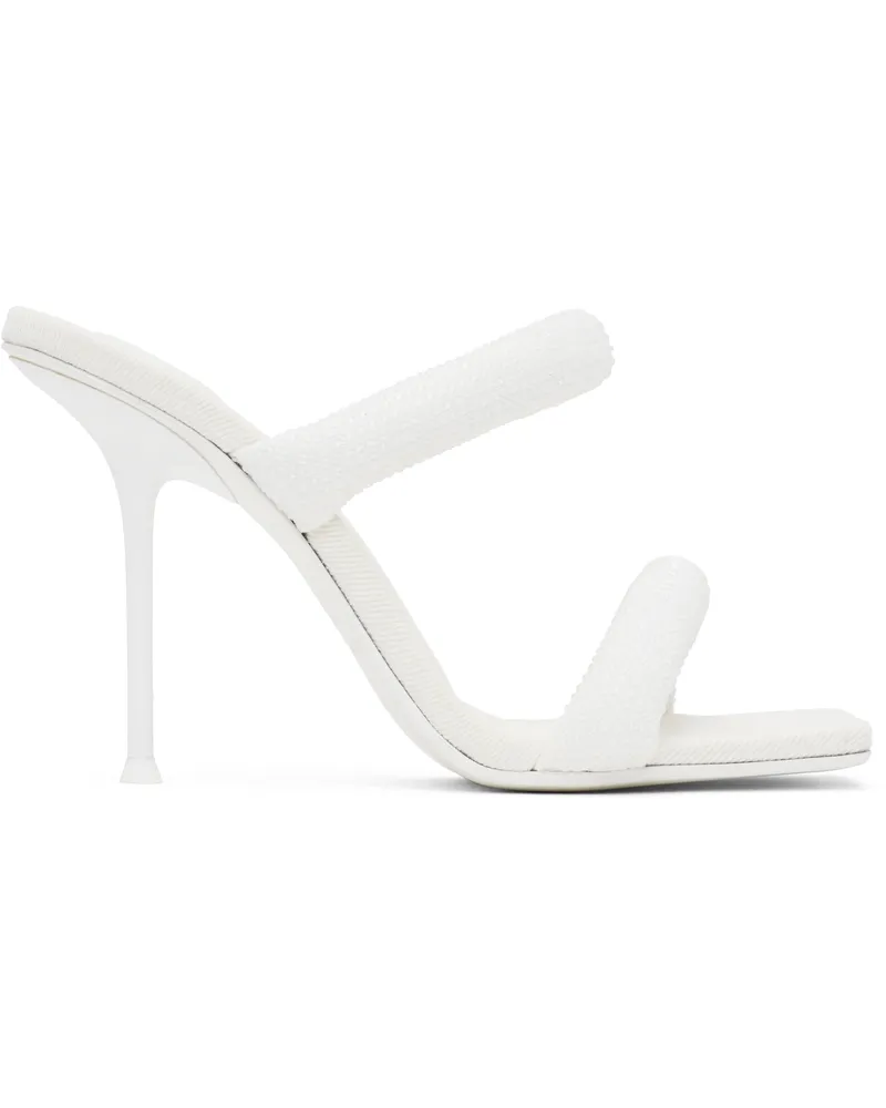 Alexander Wang White Julie 105mm Denim Hotfix Heeled Sandals White